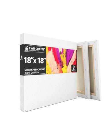 LWR CRAFTS Stretched Canvas 18 X 18 Pack of 2 18x18x2