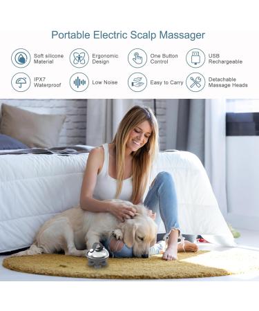Ankilo Upgraded Electric Hair Scalp Massager with 3 Kneading Modes Portable Head Massager Handheld Waterproof Head Scratcher for Hair Growth Deep Clean and Stress Relax Cat Dog Massager - Buy Online on SooperMarket.com