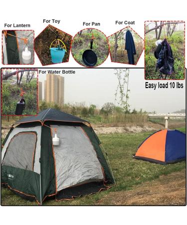 Outdoor Camping Lantern Hook Hanger Set - Non-Slip Tent Light Hangers for Camping & Hiking - 2 Pack Black - Buy Online on SooperMarket.com