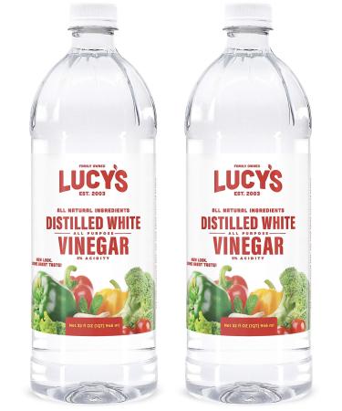 Lucy's Family Owned - Natural Distilled White Vinegar, 32 oz. bottle (Pack of 2) - 5% Acidity 32 Fl Oz (Pack of 2)