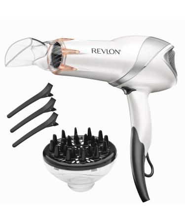 REVLON Infrared Hair Dryer | 1875 Watts of Maximum Shine, Softness and Control, (White) 1.0 Infrared (White)