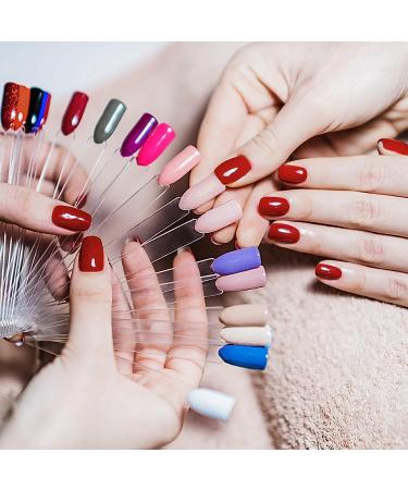 100pcs Fan-shaped Nail Swatches with Metal Buckle for Nail Gel Polish Displays - Buy Online on SooperMarket.com