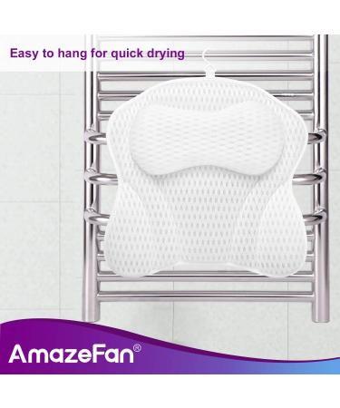 AmazeFan Luxury Bath Pillow with 4D Air Mesh Technology - Ergonomic Spa Pillow for Head, Back, Shoulder, and Neck Support - 6 Suction Cups - Fits All Bathtubs, Hot Tubs, and Home Spas (US Patent) - Buy Online on SooperMarket.com
