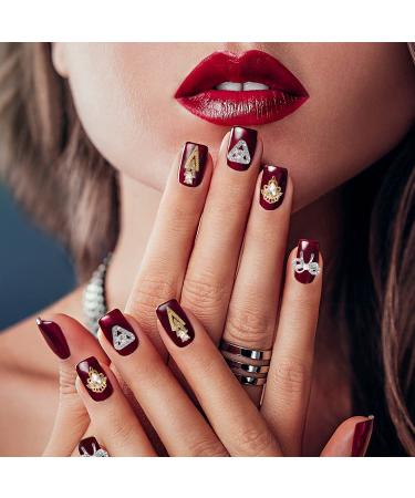 Noverlife 48PCS 3D Bow Nail Art Charms Rhinestones with Diamonds and Pearls - Style B | DIY Salon Manicure Decoration - Buy Online on SooperMarket.com