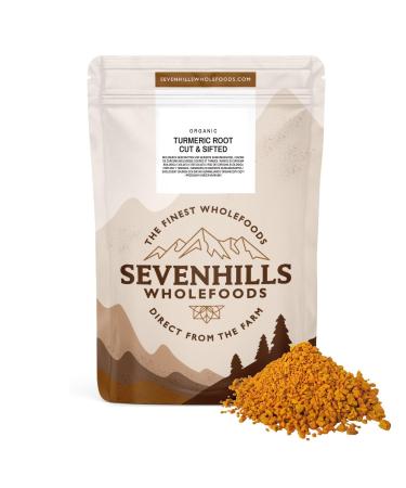 Sevenhills Wholefoods Organic Turmeric Root Dried Cut & Sifted for tea infusions and food ingredient 200g