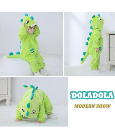 Doladola Unisex Baby Toddler Romper Jumpsuit Hooded Cartoon Sleepsuit | 2-3 Years | Emerald Green Shark - Buy Online on SooperMarket.com