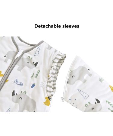Chilsuessy Baby Sleeping Bag 3.5 Tog | Winter Wearable Blanket for Kids |Adjustable Length & Removable Sleeves | Toddler Sleeping Bag 3-6 Years | Cute Rhinoceros Design - Buy Online on SooperMarket.com