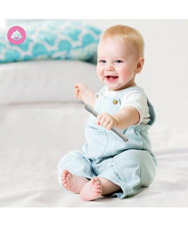 Soothing Silicone Baby Teething Tubes for Babies 0-12 Months - Safe, Non-Toxic and BPA-Free Teething Toys for Girls - Dishwasher Safe - Buy Online on SooperMarket.com