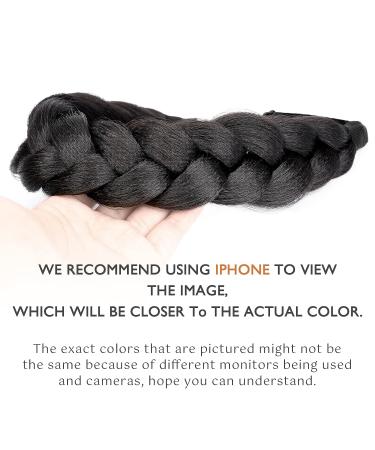 DIGUAN Afro Thick Yaki Straight Wide 2 Strands Synthetic Braided Headband for Black Women - Kinky Straight Natural Black Hairpiece - Buy Online on SooperMarket.com