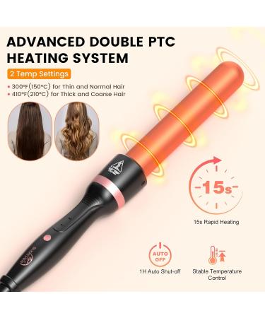 5 in 1 Curling Iron Curling Wand Set with Curling Thermal Brush&4 Interchangeable Ceramic Curling Wand(0.4"-1.25") Long Lasting Curls Hair Iron Crimper Instant Heat Up Hair Curler with Glove&2 Clips - Buy Online on SooperMarket.com