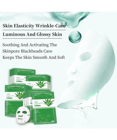 Aloe Vera Hydrating Face Mask - Soothing, Calming & Nourishing Skincare for All Skin Types - 10 Pack 25ml/0.8oz - Buy Online on SooperMarket.com