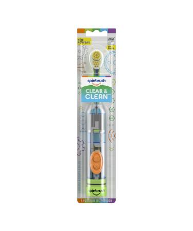 Spinbrush Kids CLEAN & CLEAR Electric Toothbrush Soft Bristles Duracell Batteries Included