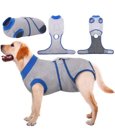 Kuoser Dogebody after op dog body after castration male bitch dog body after op bitch breathable body for dogs after op leakage protection dog anti-wound licking op body dog gray xl (1 Pack)