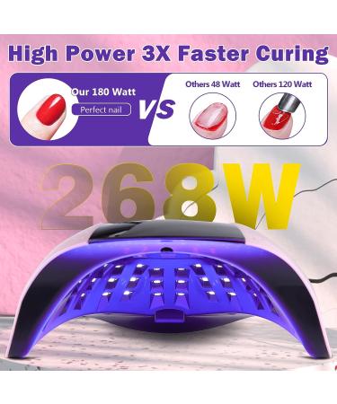 268W UV LED Nail Dryer for Gel Polish | 57 Dual Light Beads, 4 Timer Settings, Auto Sensor - Buy Online on SooperMarket.com