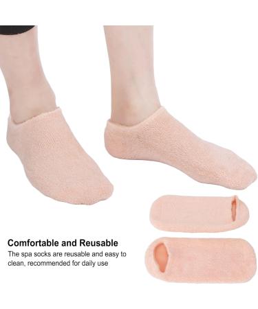 Moisturizing Gel Socks for Rough Skin | Reusable Spa Socks with Essential Oil | One-Piece Design for Home & Beauty Salon (Orange) - Buy Online on SooperMarket.com