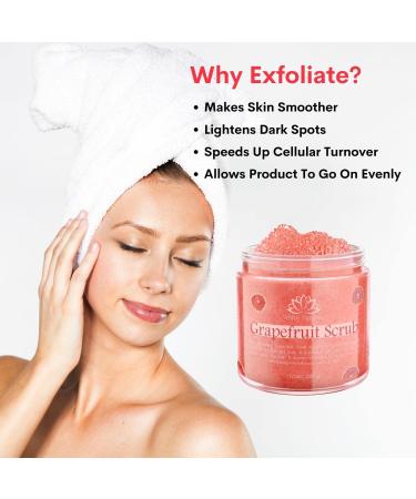 Organic Grapefruit Salt Scrub - Smooth Skin Exfoliator with Shea Butter & Vitamin E | 10 oz - Buy Online on SooperMarket.com