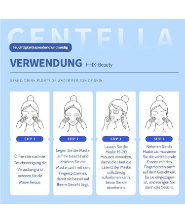 Shefave Centella Asiatica Face Mask Korean Face Mask 5 Pieces Cloth Masks Face Moisturising Masks Beauty Repair Face Sheet Mask After Sun Deep Hydration Pore Reduction - Buy Online on SooperMarket.com
