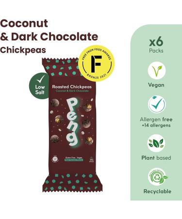 Peng Roasted Chickpeas Snack (6 x 30g) - Coconut Flavor | High Protein Plant-Based Double Roasted Snack - Buy Online on SooperMarket.com