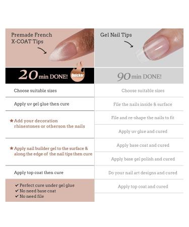 BTArtboxnails XCOATTIPS Cat Eye French Tip Press On Nails | Medium Almond Soft Gel Nail Extensions | Soak Off Acrylic Fake Nails - Buy Online on SooperMarket.com