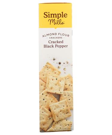 Simple Mills Almond Flour Crackers - Black Cracked Pepper | Gluten Free, Vegan, Healthy Snacks | 4.25 oz - Buy Online on SooperMarket.com