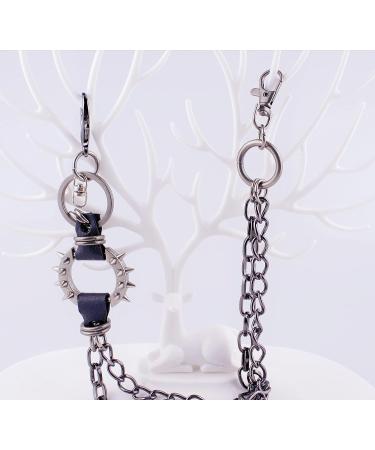 ARZASGO Unisex Heavy Duty Punk Chains for Pants - 2-Layer Hip Hop Trousers Jeans Chain with Lobster Clasps - Multi-layer Belt Chains for Wallet Keys - Buy Online on SooperMarket.com