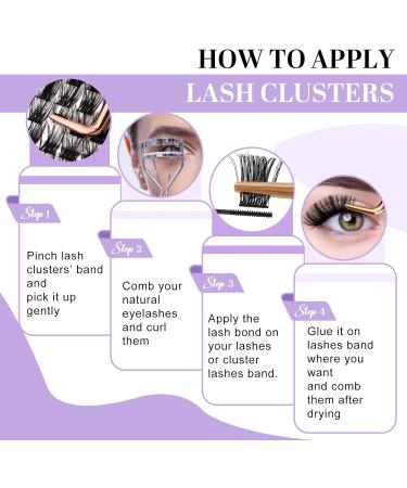 Lash Clusters 208 PCS D Curl Volume Individual Eyelash Extensions Kit - Soft Wispy False Lashes - DIY Lash Extensions 8-16mm - Comfortable Band - Pack of 1 - Buy Online on SooperMarket.com