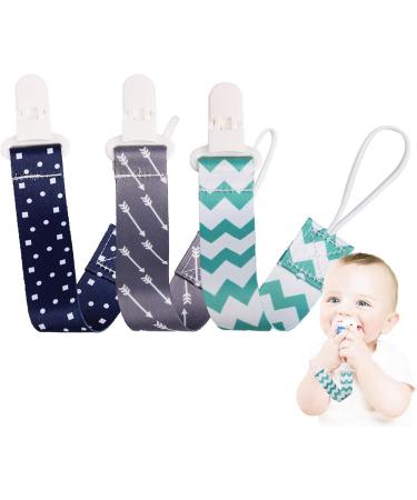Teksome Schnullerleine | Fabric Pacifier Clips for Babies Toddlers & Kids | Soft Bite Ring | Secure Toy Clips - Buy Online on SooperMarket.com