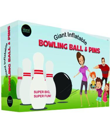 Island Genius Giant Inflatable Bowling Game Set for Kids - Indoor/Outdoor Jumbo Ball and Pins, Perfect for Birthday Parties and Lawn Games - Buy Online on SooperMarket.com