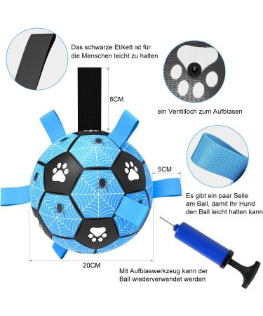 X Xben Dog Toys Ball - 20cm Interactive Football for Small & Medium Dogs | Durable Inflatable Perfect for Indoor & Outdoor Play - Buy Online on SooperMarket.com