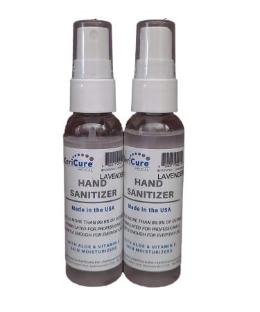 2 PACK Moisturizing Lavender and Mint Hand Sanitizer Sprays with Organic Lavender Peppermint Essential Oils Aloe Vera and Vitamin E for Soft Hands Woman Owned Small Business Made in the USA