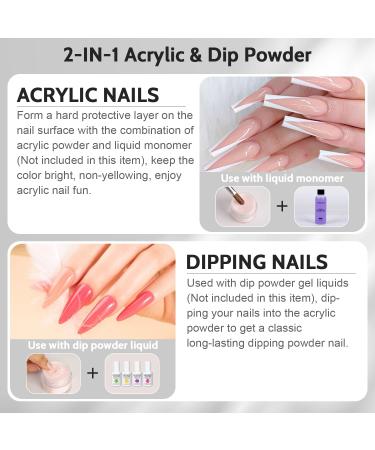 Lavender Violets 120g Clear Acrylic Dip Powder - 4oz Large Nail Kit | 3D French Nail Art, Starter Manicure, Strengthening for Beginners - No Lamp Needed | L001 - Buy Online on SooperMarket.com