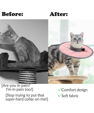 Cat Recovery Collar Pink Adjustable Cat Neck Protective Soft Dog Cat Protective Fasteners Collars for Small Cats Protective Cat Recovery E-Collar Recovery from Surgery or Wound for Cats - Buy Online on SooperMarket.com