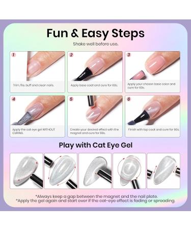 Beetles Cat Eye Gel Nail Polish 15ml Gel Polish Soak Off UV LED Nail Lamp 1 Color Silver Shimmer Velvet Gel Nail Polish Nail Art Manicure Salon DIY Gift for Girls-CL823-RE 15ml Silver Cat Eye Gel - Buy Online on SooperMarket.com
