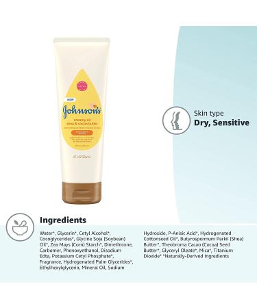 Johnson's Creamy Oil for Baby with Shea & Cocoa Butter - 8 fl. oz | Moisturizing Body Lotion, Gentle Fragrance, Hypoallergenic, Non-Greasy, Paraben-Free, Phthalate-Free, Dye-Free - Buy Online on SooperMarket.com