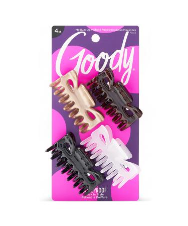 Goody Classics Medium Claw Clips , Assorted Colors - Great for Easily Pulling Up Your Hair - Pain-Free Hair Accessories for Women, Men, Boys, and Girls , 4 Count (Pack of 1)