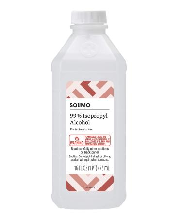 Amazon Brand - Solimo 99% Isopropyl Alcohol For Technical Use,16 Fl Oz 99% 16 Fl Oz (Pack of 1)