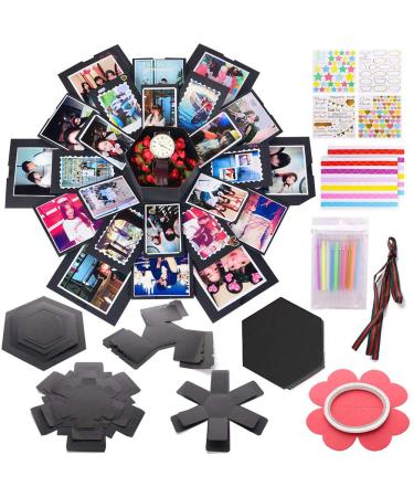 Koogel Explosion Gift Box  17.5 x 16 inch Surprise Picture Box Set with Scrapbooking Accessories Creative Photo Album for Mothers Day Birthday Anniversary Valentine Wedding Proposals Party