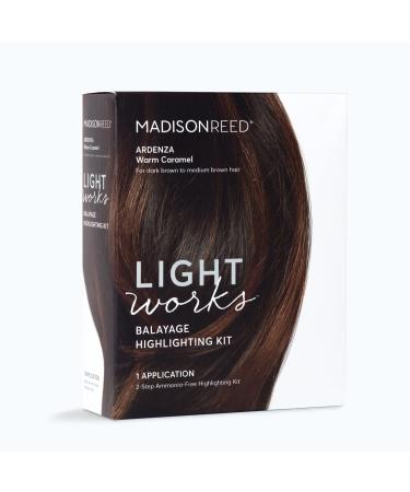 Madison Reed Light Works Balayage Highlighting Kit, Ardenza - Warm Caramel (Brown), Creates Natural-Looking Highlights, 2 Step Process Lightens & Tones Hair, Single Use