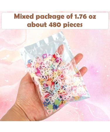 WLLHYF 480 Pcs 3D Nail Charms Assorted Colorful Multi Shapes Pearl Charms Heart Flower Bow Star Mixed Applique Cute Hollow Beads Manicure Decoration for Nail Art DIY Crafts Jewelry Accessories - Buy Online on SooperMarket.com