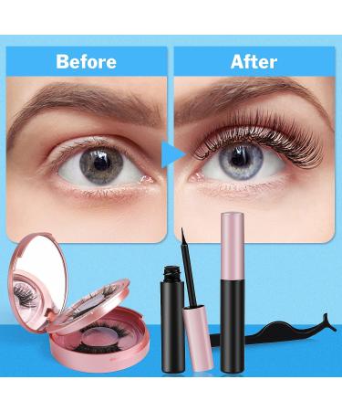 Besnel Magnetic Eyelashes and Eyeliner Kit - 12 Pairs Premium 3D/5D Magnetic Eyelashes with Tweezers and 2 Tubes of Magnetic Eyeliner - Reusable, Easy to Apply, No Glue Needed - Natural Look for Women and Girls - Buy Online on SooperMarket.com