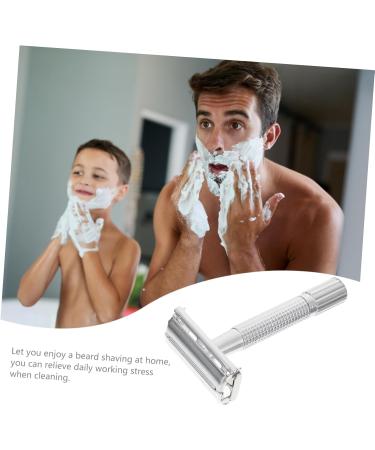 Didiseaon Long Handled Safety Razor - Old Fashioned Stainless Steel Beard Shaving Tool for Smooth Manual Hair Removal - Buy Online on SooperMarket.com