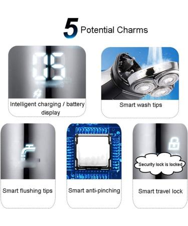 Buy Waterproof Electric Shavers for Men | Cordless USB Rechargeable Rotary Razors - Silver & Brown - Buy Online on SooperMarket.com