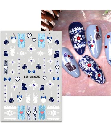 JMEOWIO 9 Sheets Christmas Nail Art Stickers Decals Self-Adhesive Red Snowflake Xmas Winter Holiday Nail Supplies Nail Art Design Decoration Accessories - Buy Online on SooperMarket.com