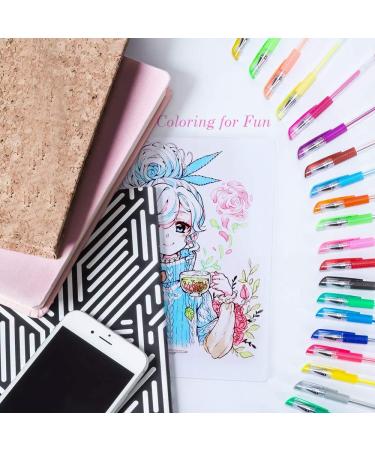 Reaeon 24 Colors Gel Pens - Art Markers for Adults & Kids | Extra Ink | Ideal for Coloring Books & Drawing - Buy Online on SooperMarket.com