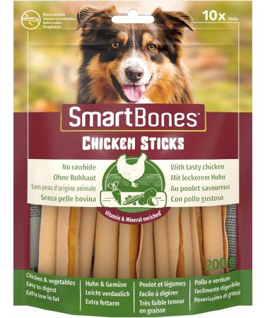 Smartbones 10 Chicken Sticks Rawhide Free Chew Dog Treats 200 g (Pack of 1) Chew Sticks (10 pieces) - Buy Online on SooperMarket.com