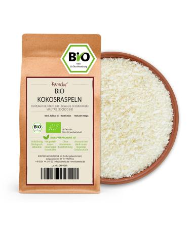 Camelur 500g organic coconut flaps without added sugar - coconut flakes organic without additives - coconut flakes organic in biodegradable packaging 500 g (1 Pack)