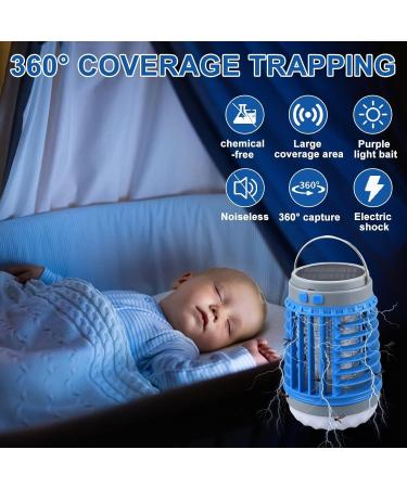 Electric Mosquito Killer Lamp Mosquito Zapper Mosquito Lamp Electric Fly Killer Mosquito Trap Illumination Waterproof Portable(Color:Blue) - Buy Online on SooperMarket.com