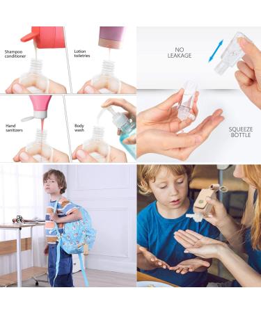 BRICUGLE Hand Sanitizer Holder Keychain with Cosmetic Storage Bag - 3 Pack Mini Travel Bottles for Handbags, Backpack, Purse - Refillable Containers in 3 Colors - Buy Online on SooperMarket.com