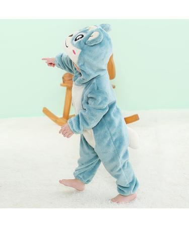 COOKY.D Baby Hooded Rompers | Winter Flannel Jumpsuit Pajamas | 3-6 Months Hamster Design - Buy Online on SooperMarket.com