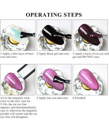 Cat Eye Gel Nail Polish Set Soak Off UV LED Light Starry Sky Effect Magic Gel Nail Polish Kit Manicure Nail Art Gift Kit 6 Colors Free Magnet Stick Galaxy - Buy Online on SooperMarket.com
